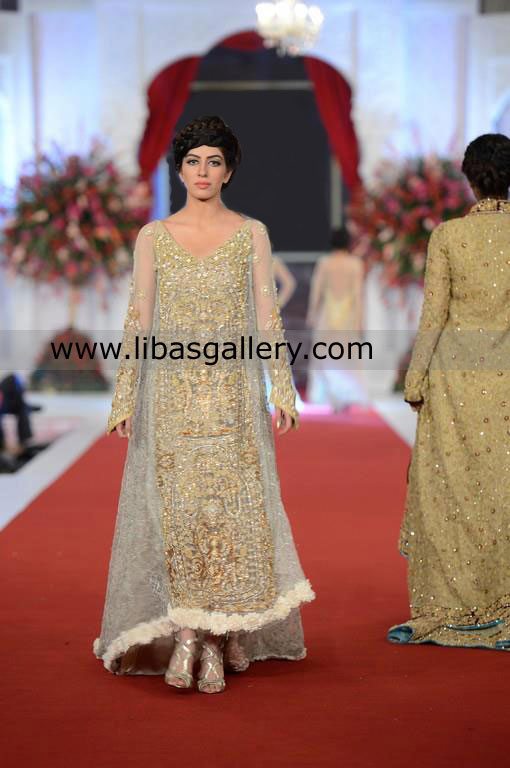 Designer Tabassum Mughal Latest Heavy Formal Evening Wear Bridal Gowns 2013 at Bridal Couture Week Buy Online in USA, UK, Saudi Arabia, UAE