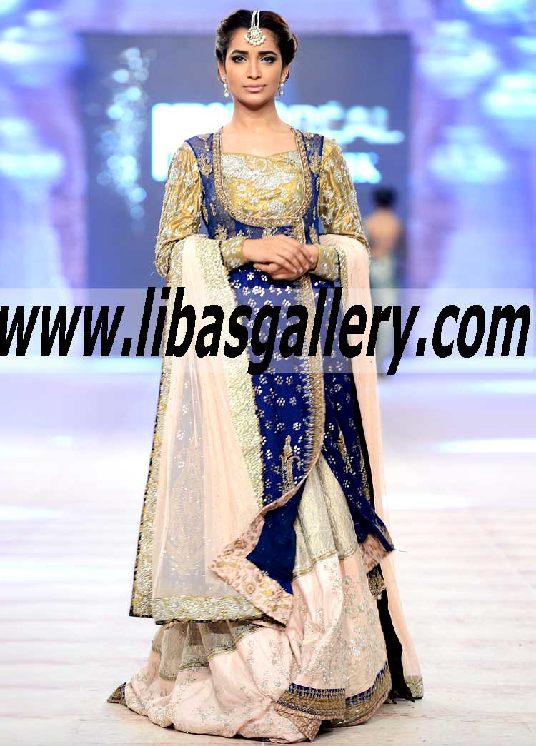 Gorgeous Midnight Blue Lehenga Dress with Gown for Wedding and Special Occasions