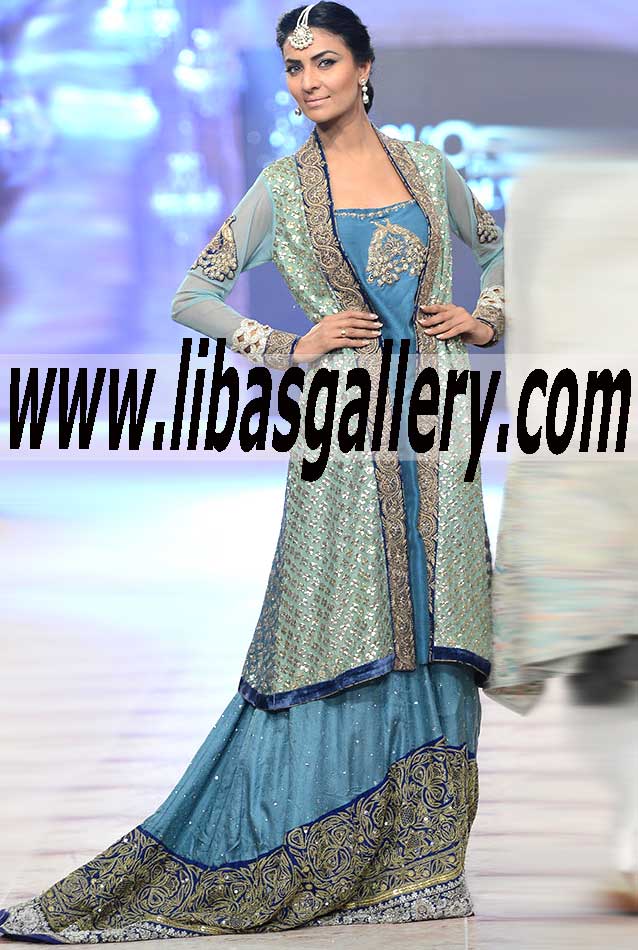Sensational Teal Blue and Oxford Blue Raw Silk Lehenga for Weding and Special Occasions