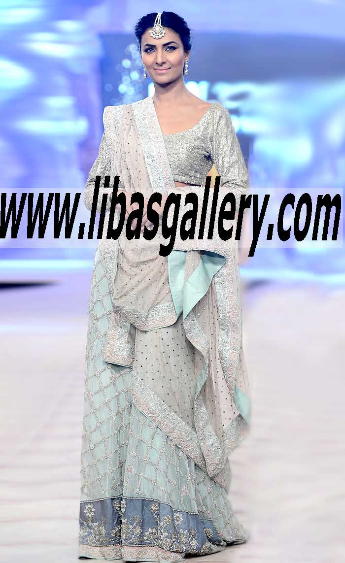 Phenomenal Pale Robin Egg Blue color Lehenga Dress for Wedding and Formal Events