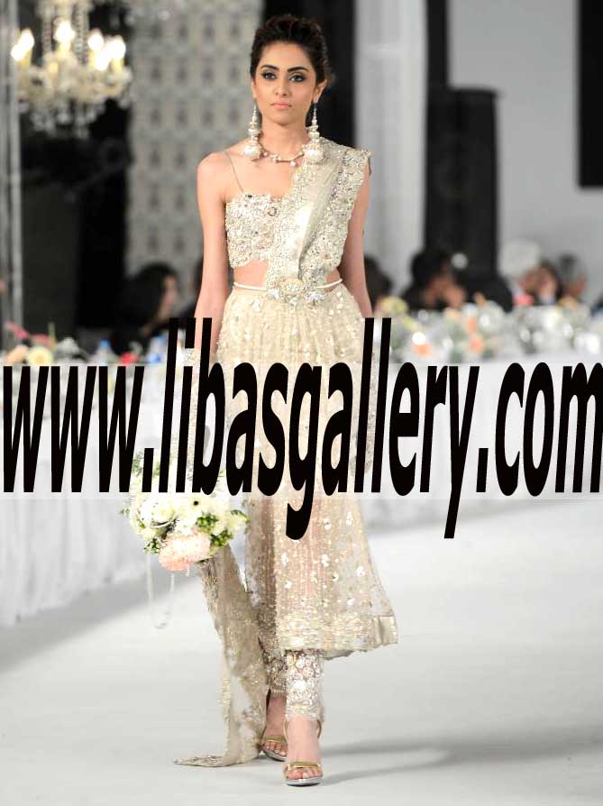Luxurious Designer Wedding Dress with stunning and gorgeous embroidery and embellishments