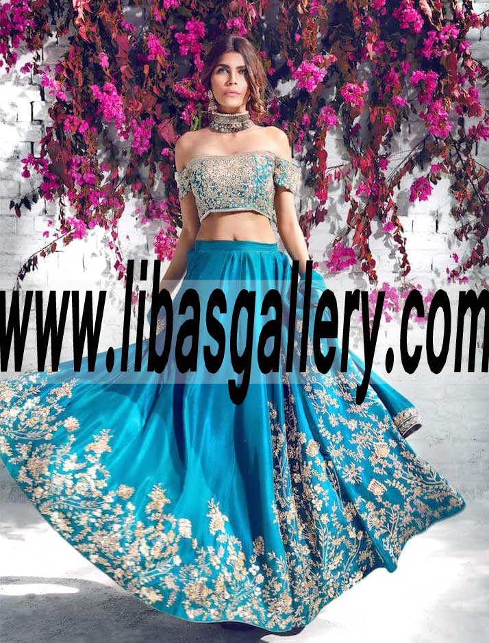 Enthralling Wedding Lehenga Dress with elegant and lovely embellishments crafted for Wedding and Special Occasions