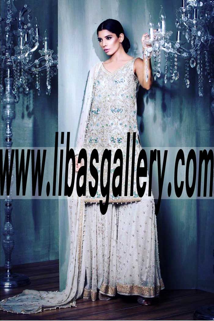 Mesmerizing Wedding Sharara Dress for Evening and Special Events