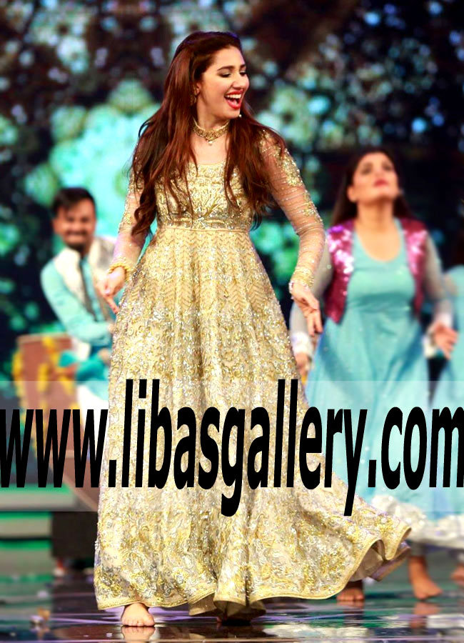 Breathtaking Wedding Anarkali Gown Dress for Evening and Special Occasions