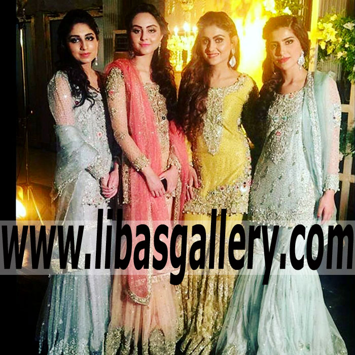 MAGIC IN THE AIR Beautiful Yellow Gharara Dresses For Mehndi Mayon Weddings and Special Occasions
