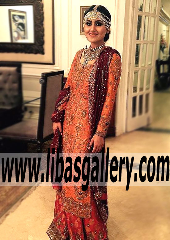 In the Love the Limelight Designer Bunto Kazmi Dress you will always be the center of attention for Wedding and Special Occasions