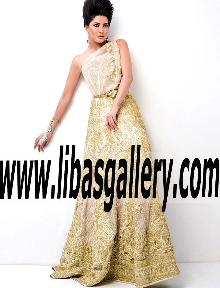 Fantastic Bridal Lehenga crafted with Glamorous and Gorgeous Embroidery and Embellishments for Reception and Valima