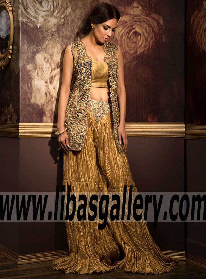 Gorgeous Gharara Outfit Features Charming and Beautiful Embellishment for Next Wedding Event