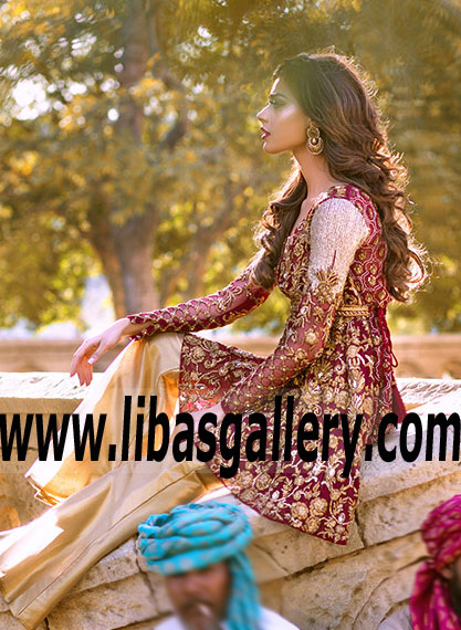 Latest Embellished Peplum Suits Mina Hasan Matawan New Jersey NJ USA Peplum Frocks Pakistan
