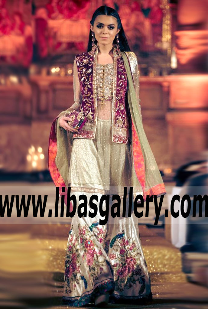 Unique Style Sharara with Attractive Colors and Fabulous Embellishments for Formal and Evening Parties