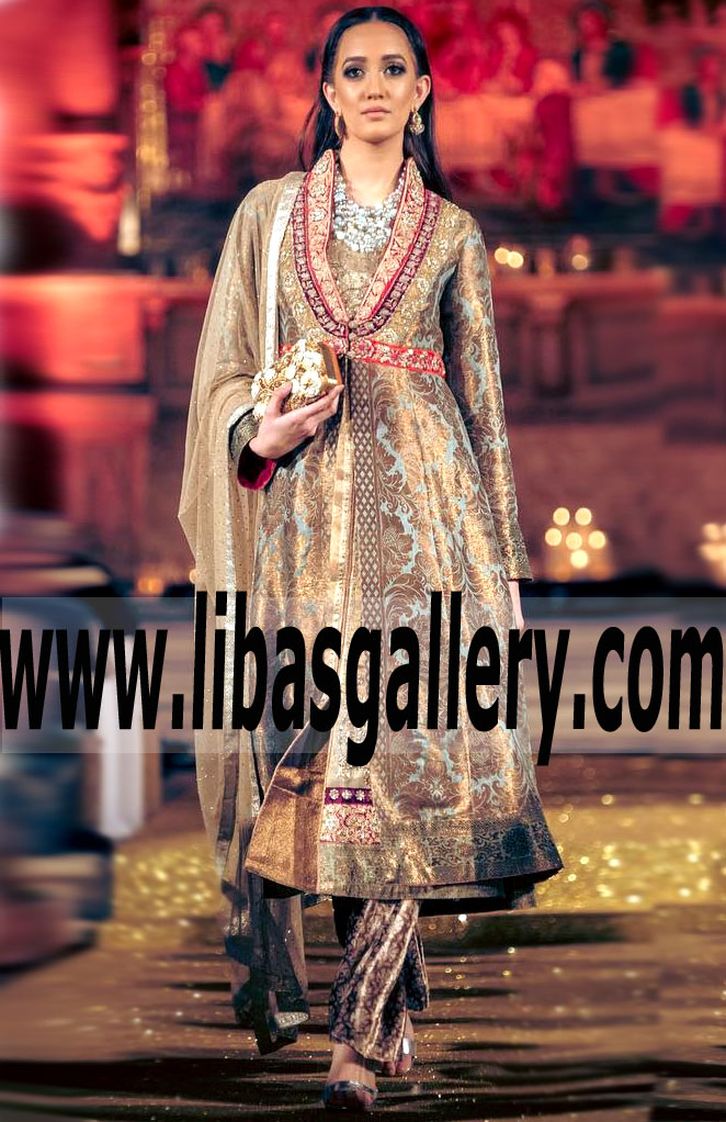 Designer Bridal Angrakha Dress with Pretty Details Faiza Samee Bridal Faiza Samee Bridal Dresses Richmond Virginia USA Pakistani Bridal Faiza Samee