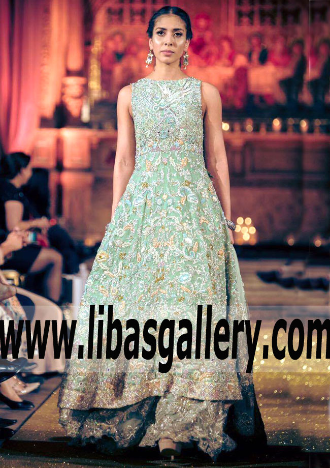 Magnificent Embellished Train Bridal Gown for Wedding and Special Occasions