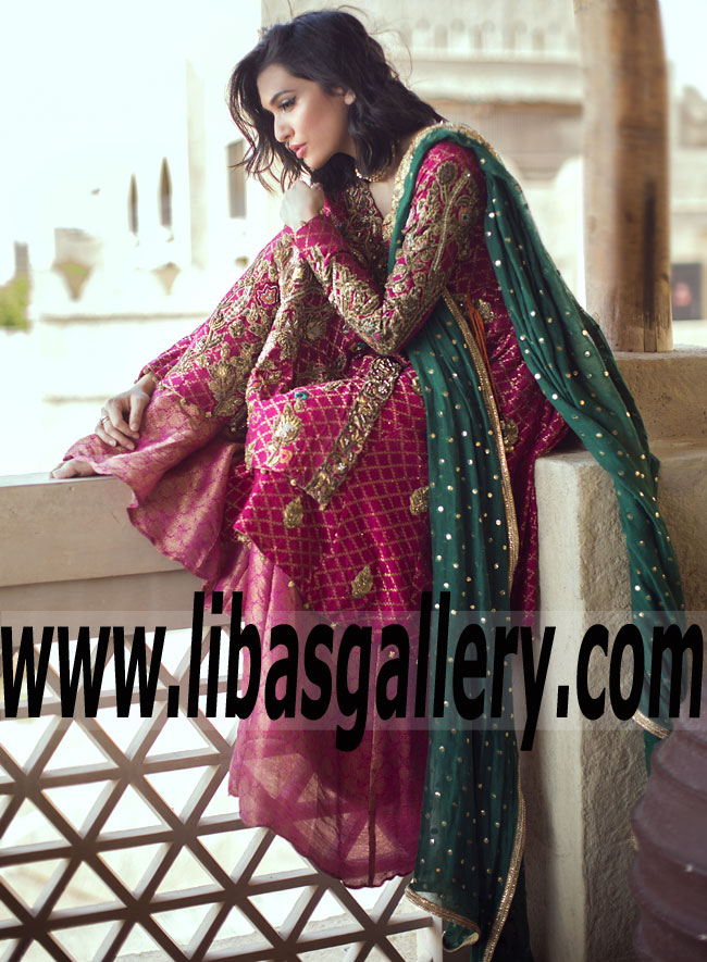 Luxurious Angrakha Style Suit for Wedding Guest and Engagement