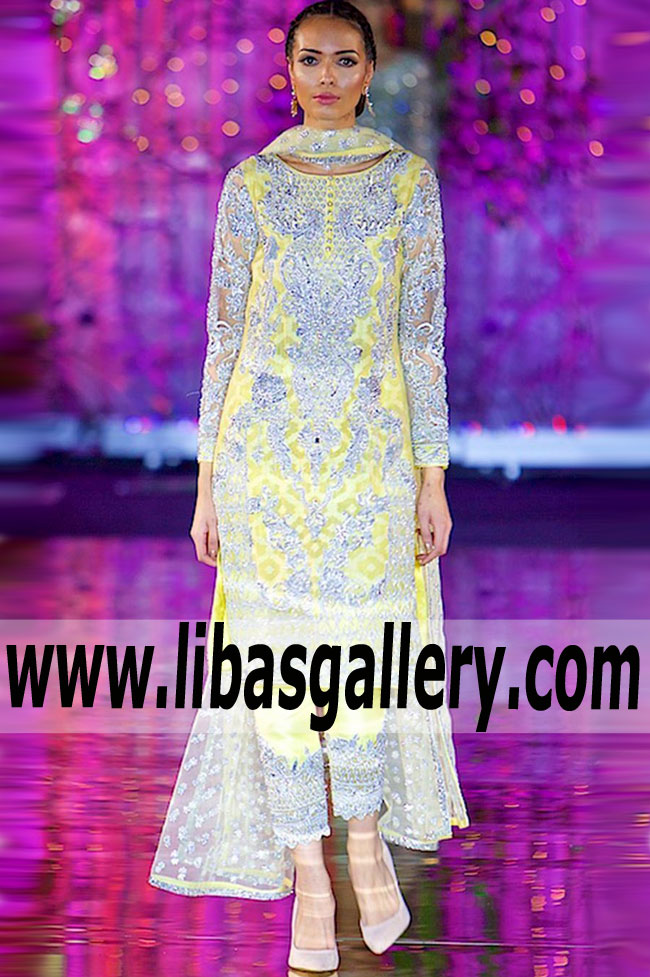 Enchanting Maize Evening Cropped Trouser suit