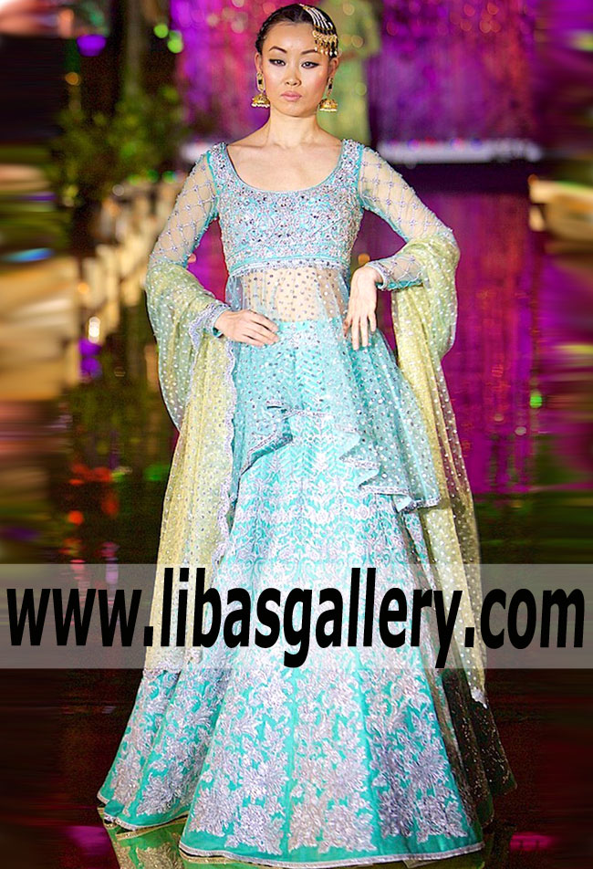 Ravishing Electric blue Peplum with Lehenga