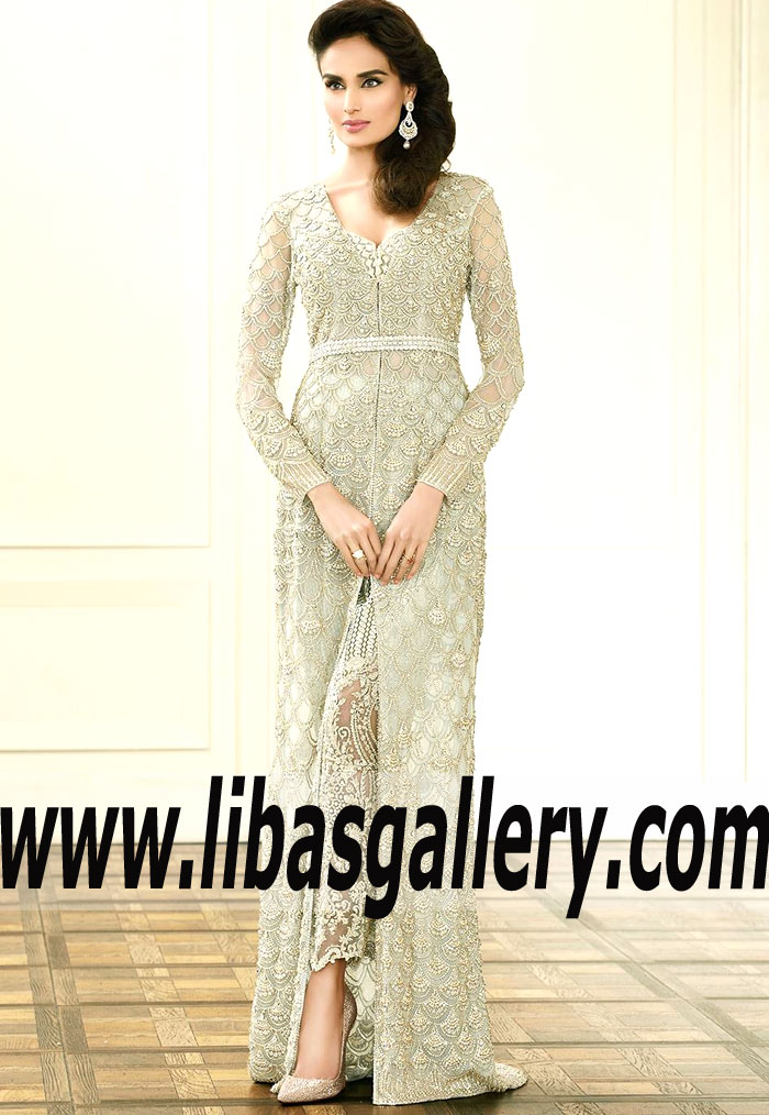 Glamorous Pearl Zantedeschia Wedding Gown