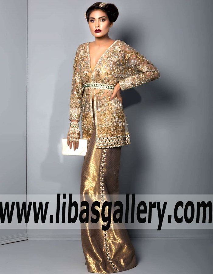 Stunning Basket of Gold Wedding Guest Dress