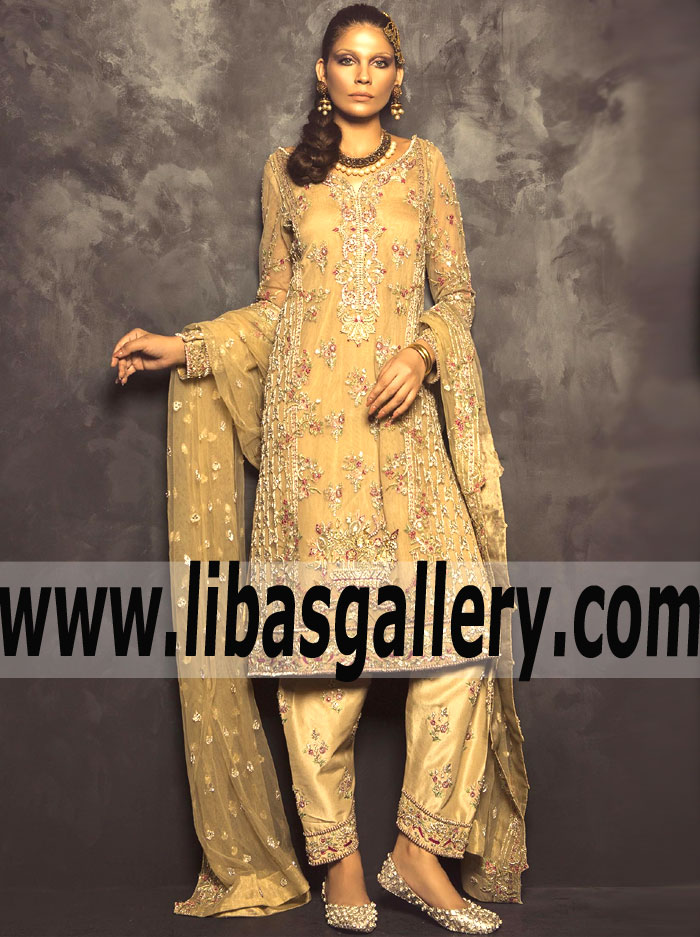 Trendiest Buff Vanilla Echinacea Wedding Dress