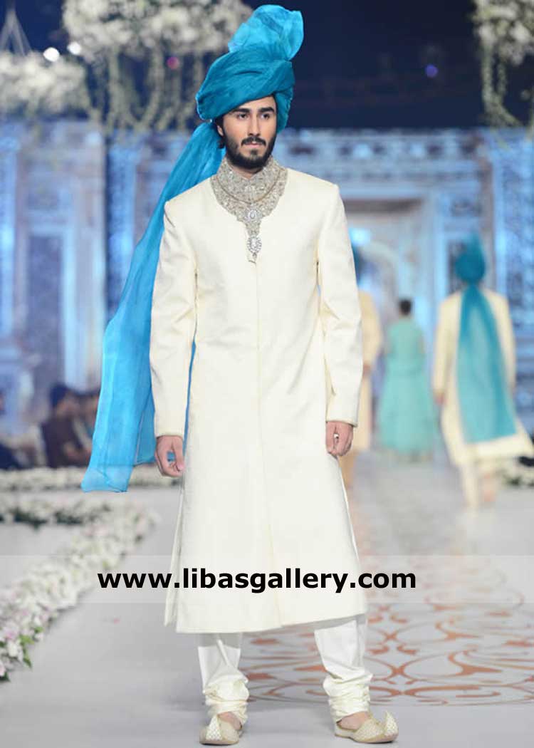 Premium off white embellished Groom Sherwani
