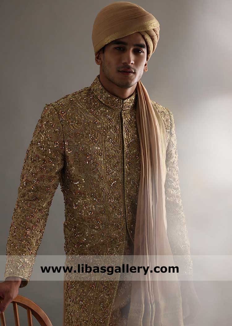 Gold Regal Wedding Nikah Turban 