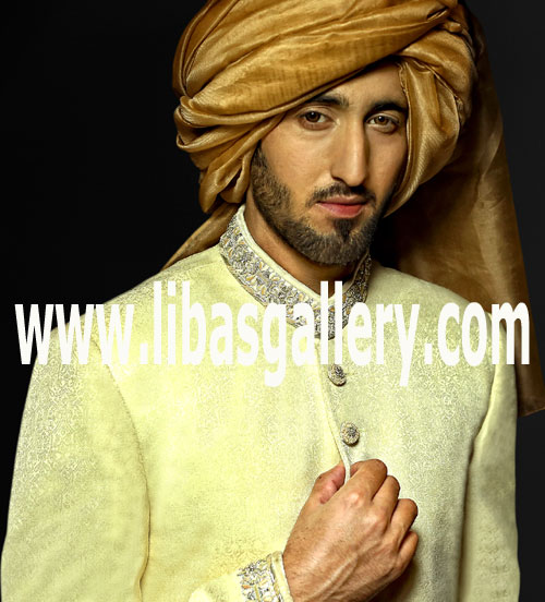golden rajasthani style wrapped groom turban for nikah barat wedding events buy online UK USA Canada