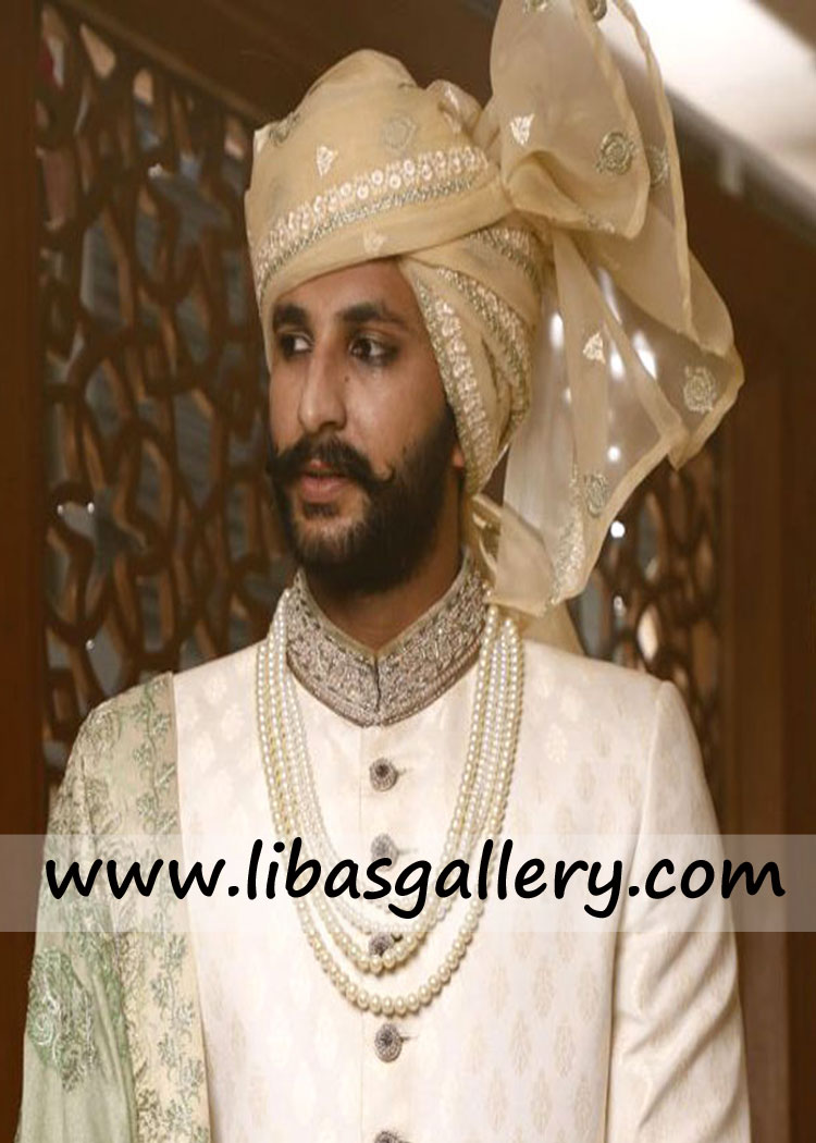 Royal style pretied wedding turban for groom