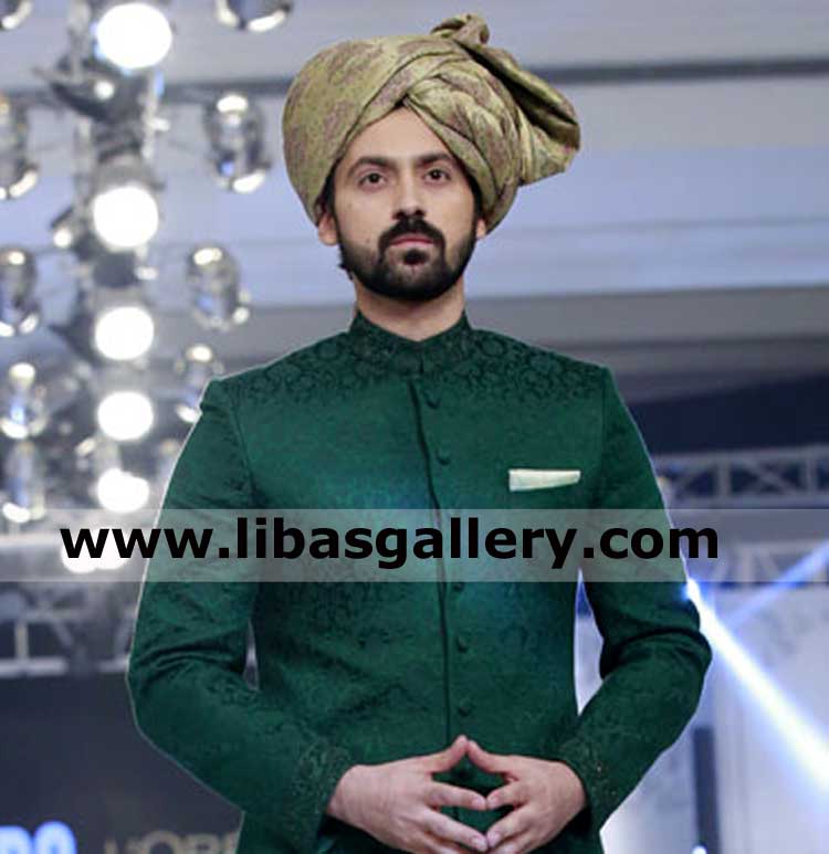 green grasp color pretied jamawar wedding turban for groom barat and rukhsati time buy online uk usa canada