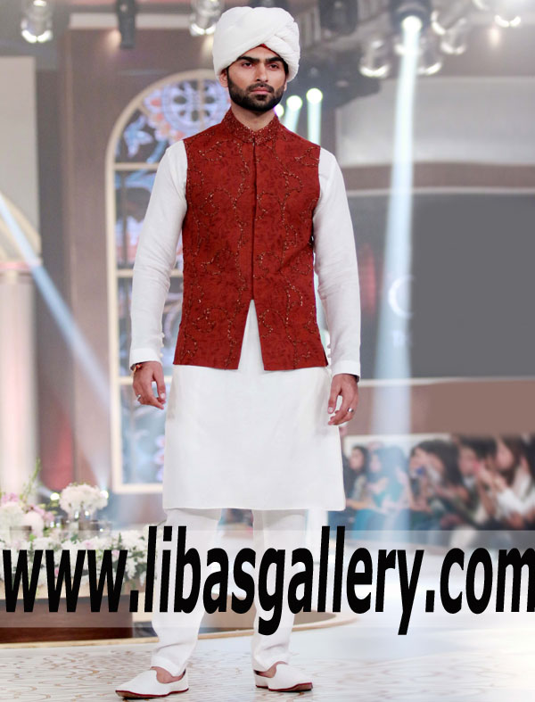 Dignified Designer Wasket Kurta Suit for Party and Wedding Events