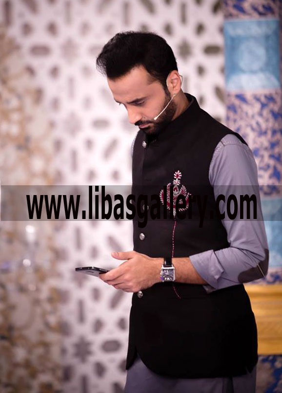 Designer WaistCoat Style with embroidery motif