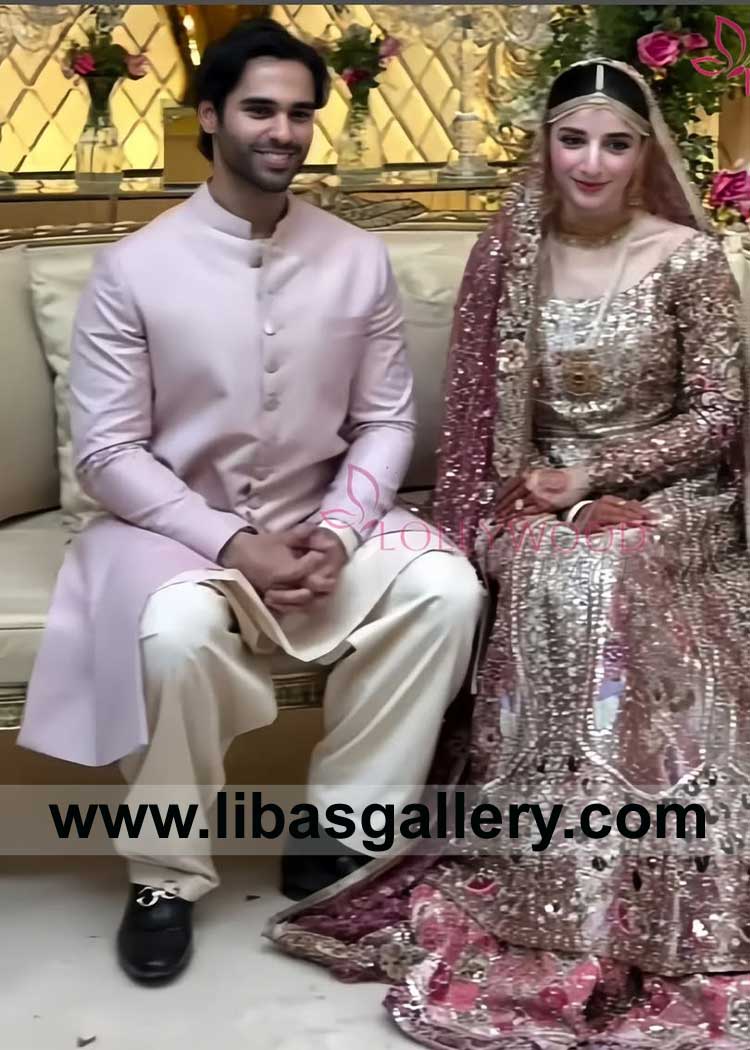 Lavender Pink Simple Groom Wedding Sherwani Style