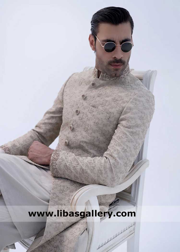 Grand Ivory Wedding Sherwani for Groom Big day