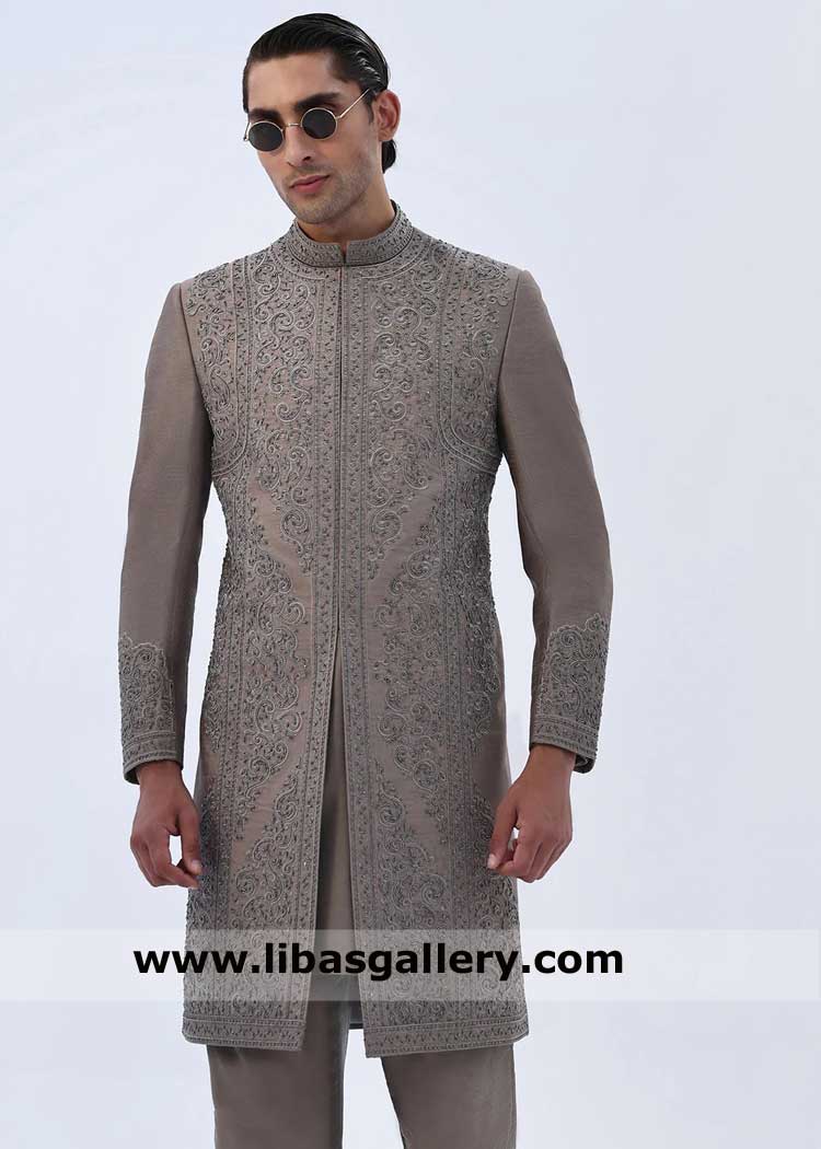 Hand embellished Regal Groom Sherwani for Wedding