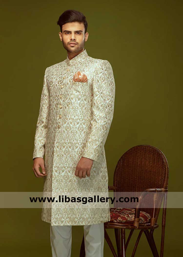 Exclusive Jamawar Groom Nikah Sherwani 