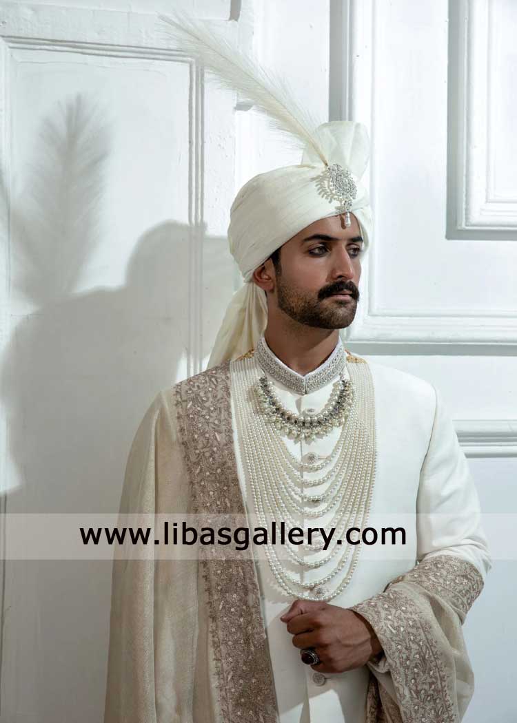 White Groom Luxe wedding sherwani heritage Artistry