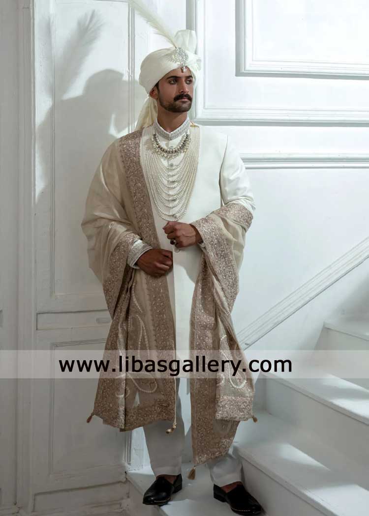 White Groom Luxe wedding sherwani heritage Artistry