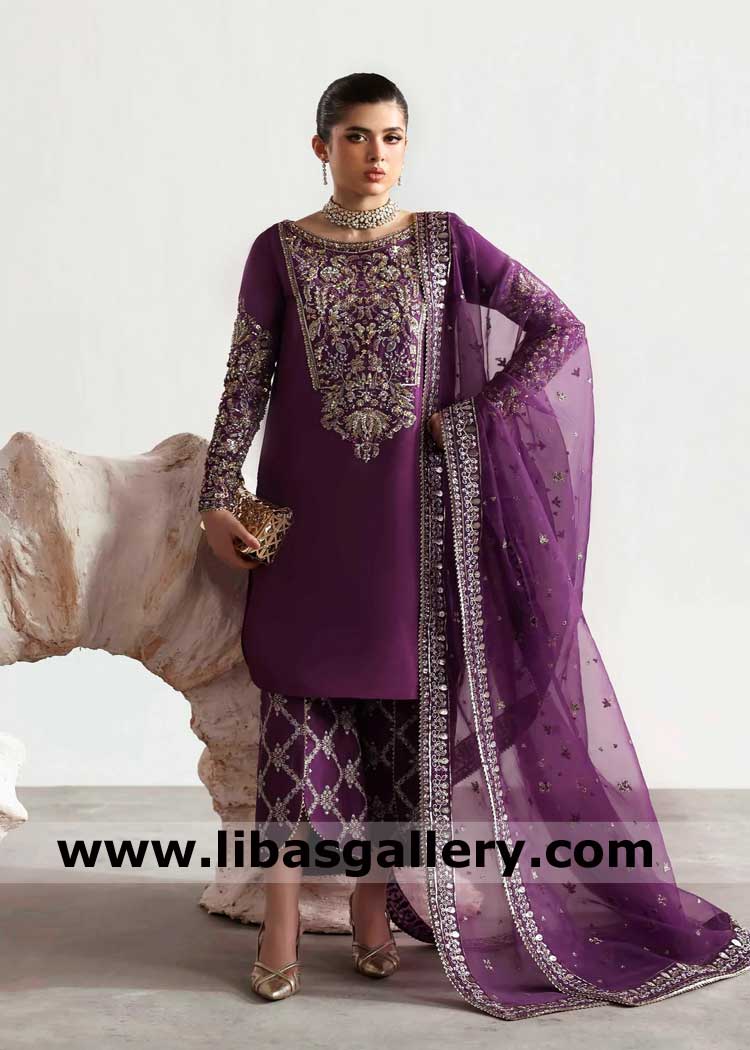 Silk Embroidered Occasion Dress for Women